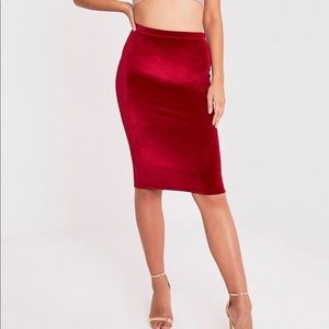 Velvet bodycon skirt